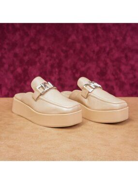 rag&bone Women Logan Ivory nubuck Platform Mules Loafers sz 10.5US EUR41